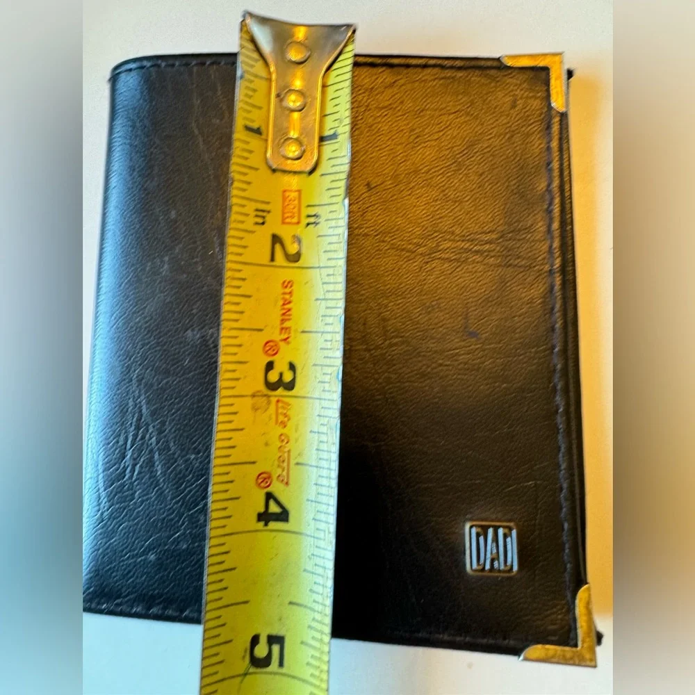 Vintage Black Faux Leather Vinyl DAD Men’s Bifold Wallet
